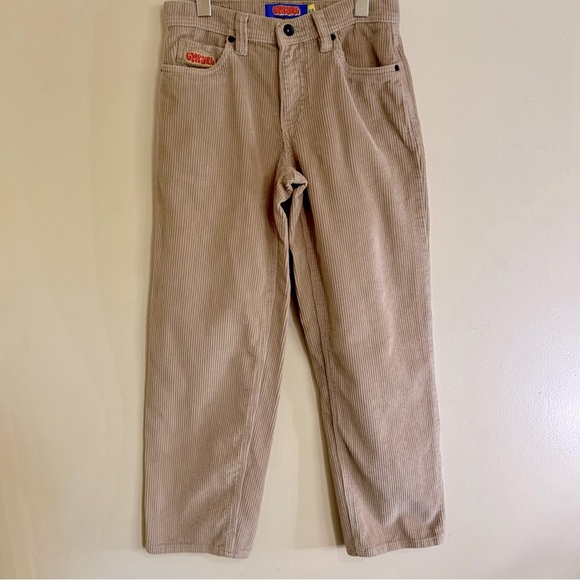 Empyre| Tan/Khaki Corduroy Streetwear Sk8tr Corduroy Wide Leg Pants Sz 25 - Picture 2 of 4